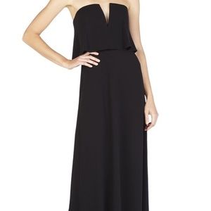 BCBG Alyse Black Strapless V Neck Gown Size 8